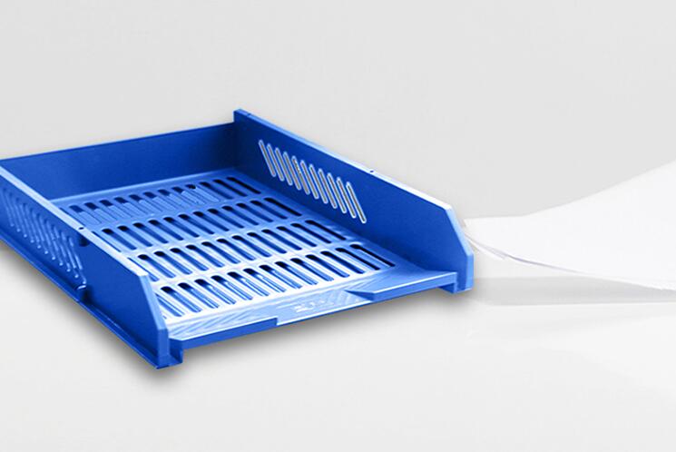 Vropsy Foldable Plastic Office Desk Accessories Files Papers Divider Rack Storage Tray Stand, Random - Image 5