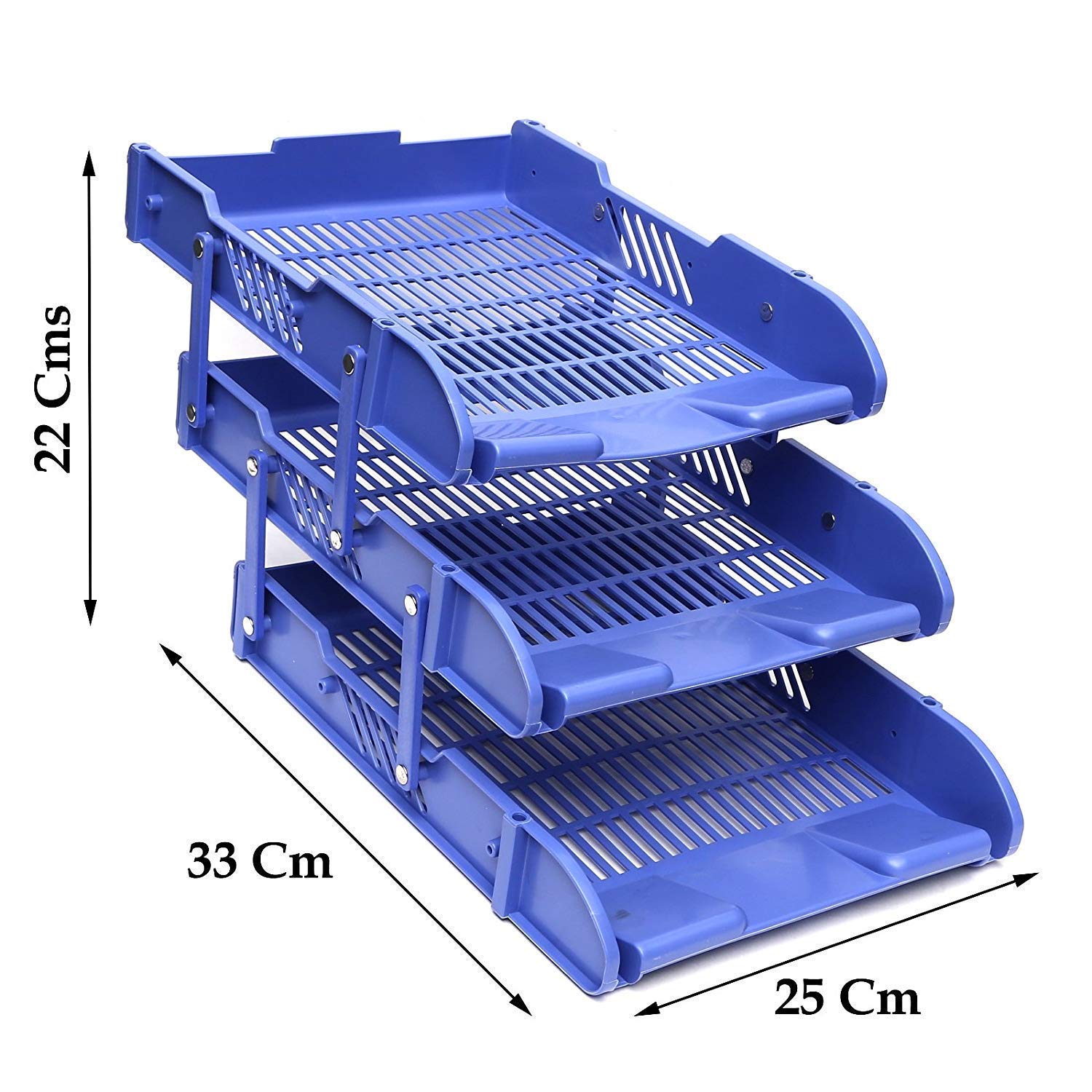 Vropsy Foldable Plastic Office Desk Accessories Files Papers Divider Rack Storage Tray Stand, Random
