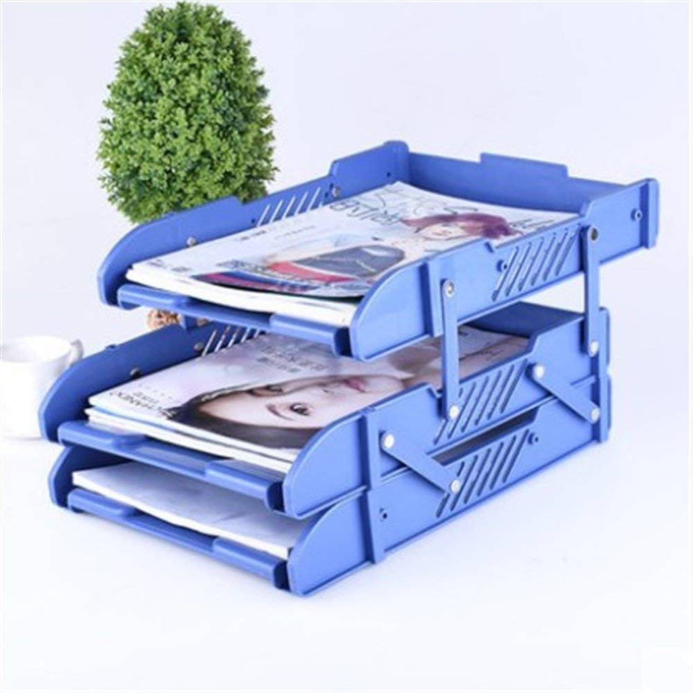 Vropsy Foldable Plastic Office Desk Accessories Files Papers Divider Rack Storage Tray Stand, Random